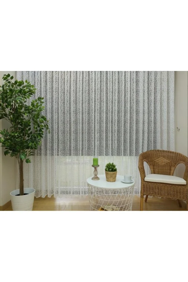 Spor Desen Fransız Dantel Tül Perde, 400x260, Sık Pile, 1/3 Spor Desen Fransız Dantel Tül Perde, 400x260, Sık Pile, 1/3
